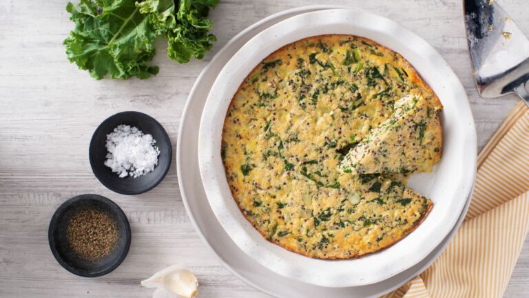 Crustless Quinoa and Kale Quiche