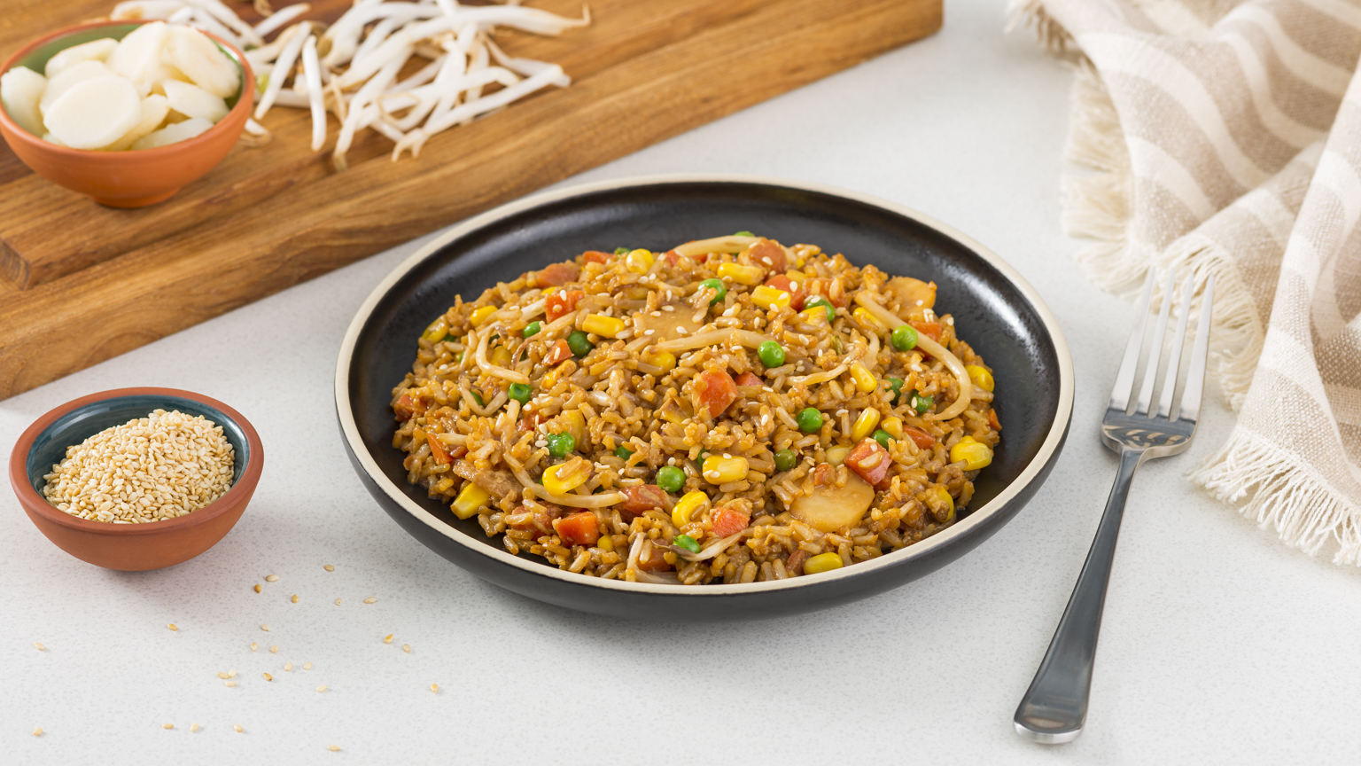 Vegetable Fried Rice with Bean Sprouts