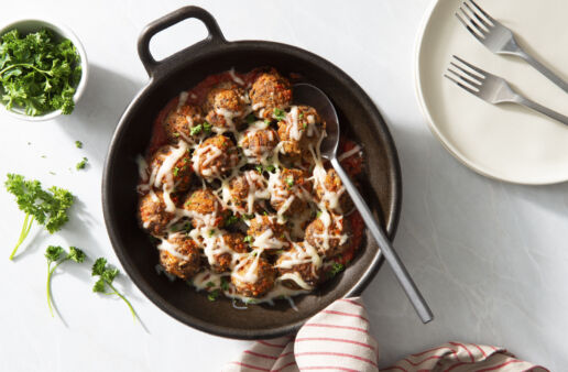 Beef and Quinoa Meatballs with marinara and cheese