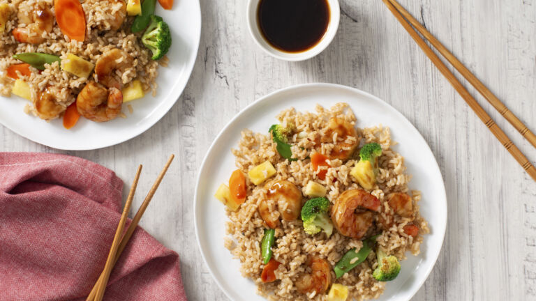 Hawaiian Stir-Fry with Rice and Shrimps Recipe