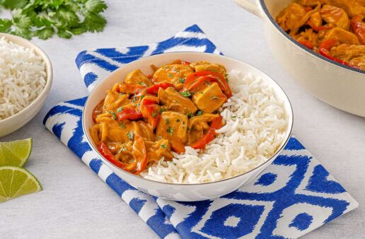 coconut chicken rice bowl