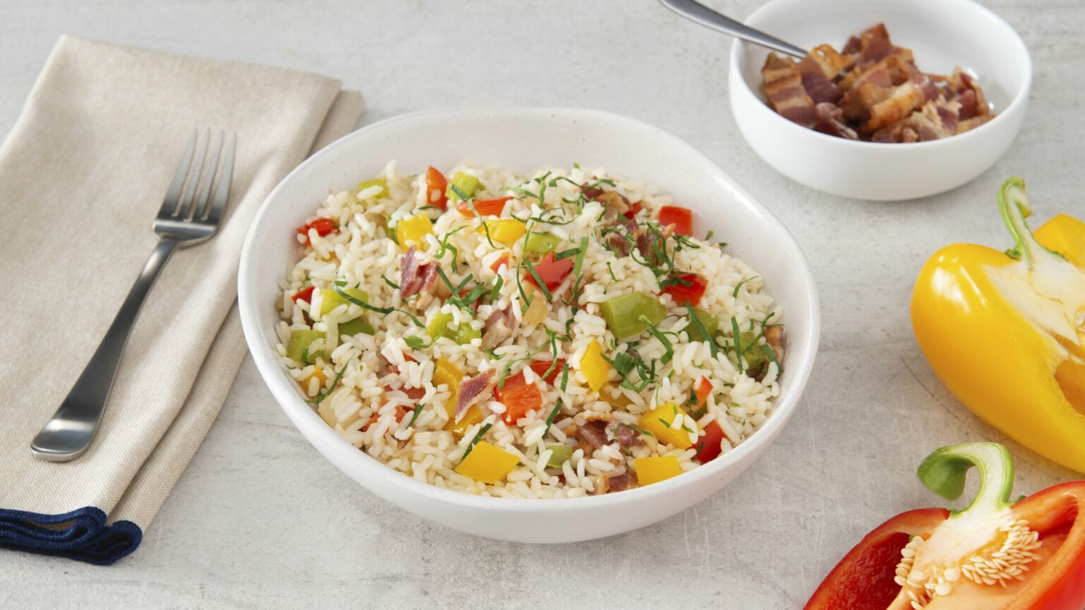 Three Bell Pepper Rice Pilaf