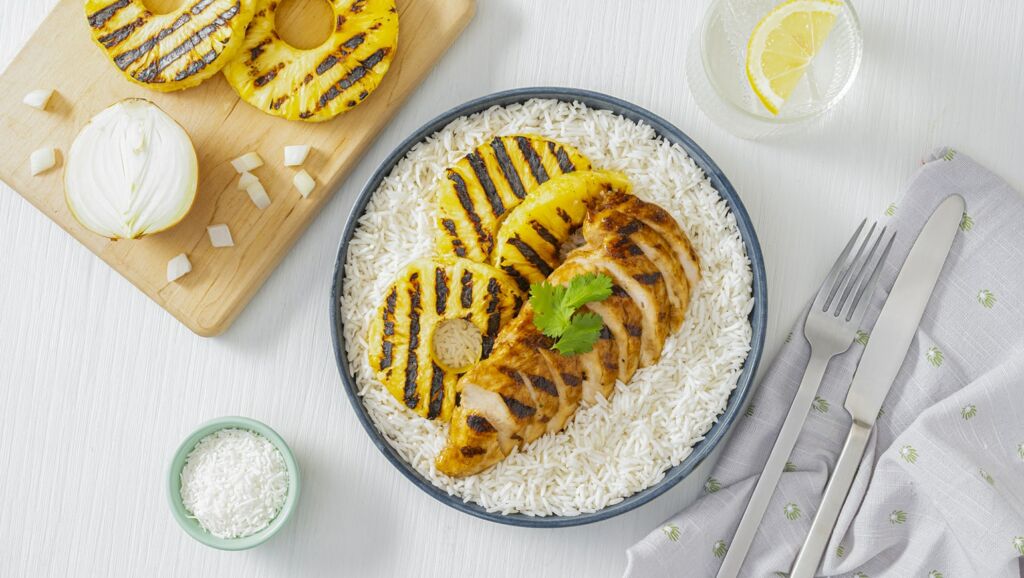 Grilled Hawaiian Chicken Coconut Rice Recipe