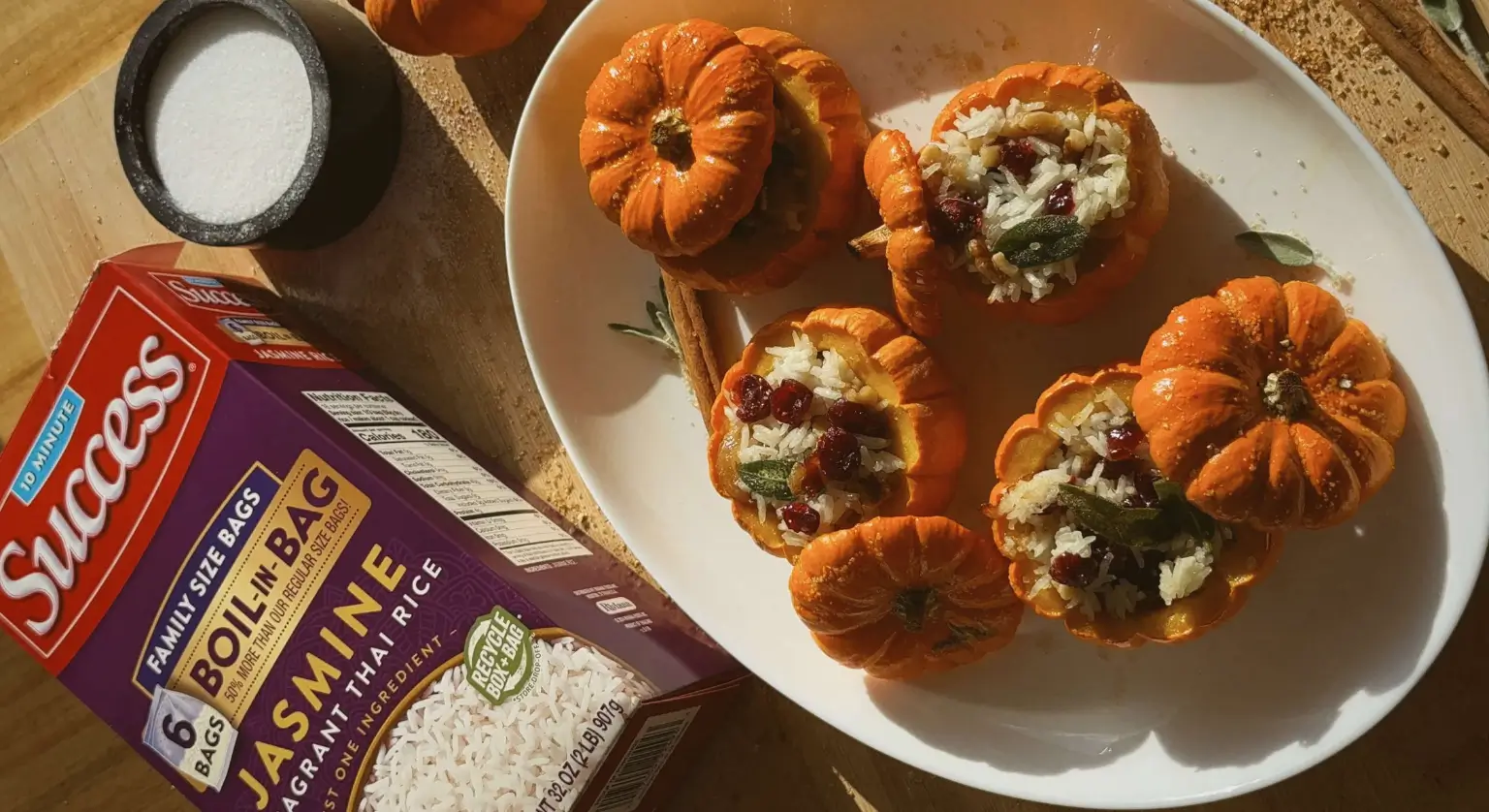 Rice Stuffed Mini Pumpkins