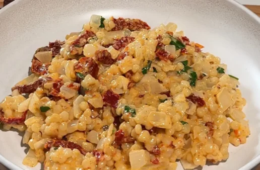 Creamy Pearl Couscous with Sun-Dried Tomatoes