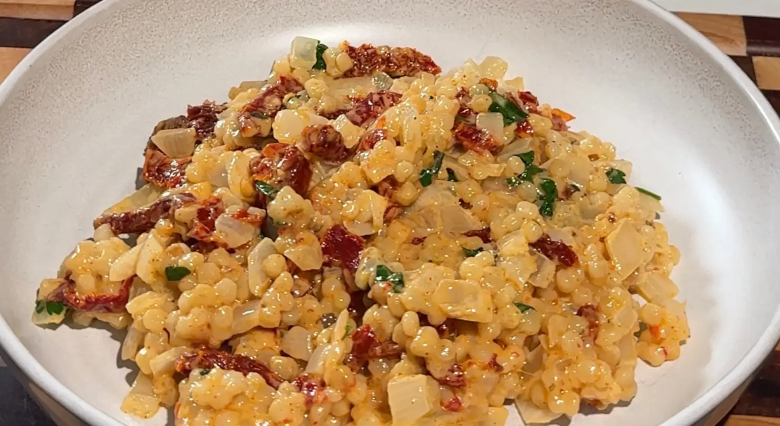 Creamy Pearl Couscous with Sun-dried Tomatoes