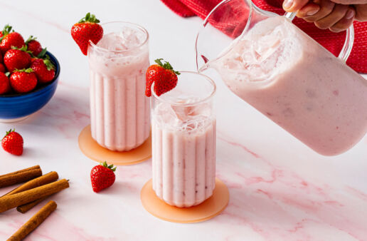 strawberry horchata with basmati rice