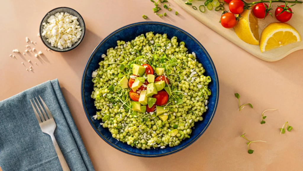green goddess pearl couscous salad recipe